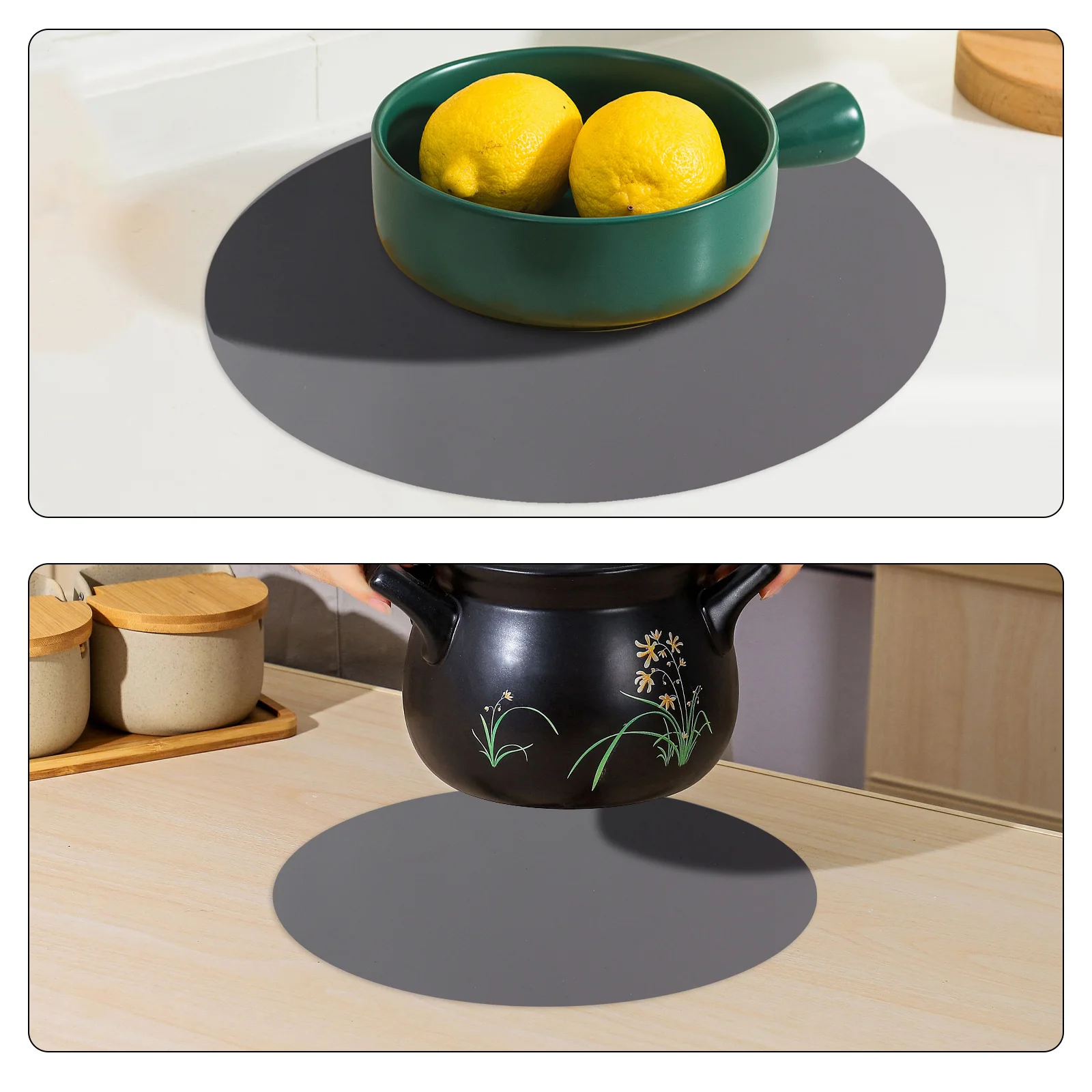 

2pcs Microwave Oven Mat Kitchen Silicone Heat Resistant Placemat Tableware Pad Protects Turntable Hot Plate Mat Anti Slip