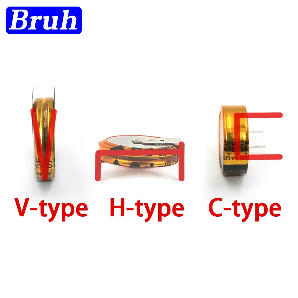 V C H type 5.5V Super capacitor 0.047F 0.1F 0.22F 0.33F 0.47F 1.0F 1.5F 4.0F 5.0F 1F 4F 5F Button Farad capacitor