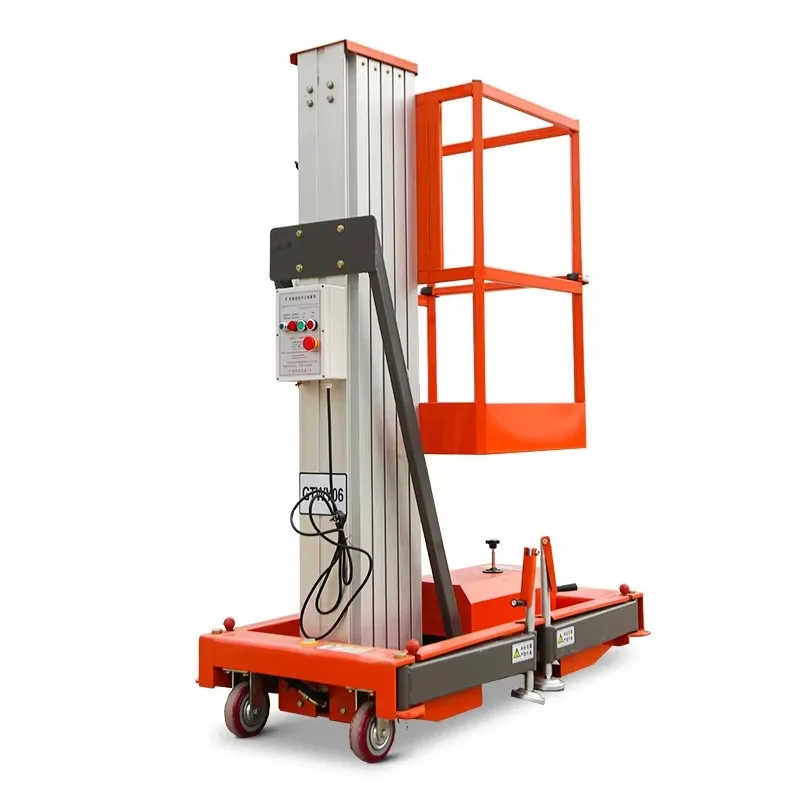 

6 m 8 m 10 m Single Column Aluminum Alloy Hydraulic Electric Lift Mobile Aerial Work Elevator Street Lamp Maintenance Lift