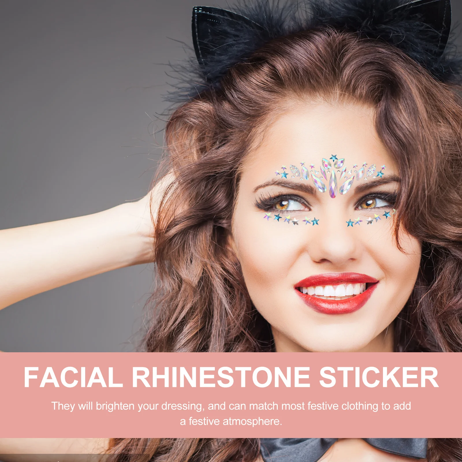 ملصقات شارات للوجه من حجر الراين لحفلات المهرجانات وحواجب العين والأحجار الكريمة وجواهر الوجه وعصا أكريليك وشم مؤقت