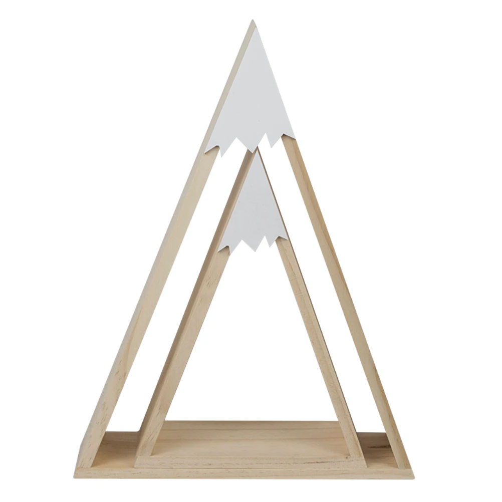 

2 Pcs Wooden Wall Decoration naments Kids Room Photo Props Nordic Hanging Home Triangle Shelving Craftsmanship