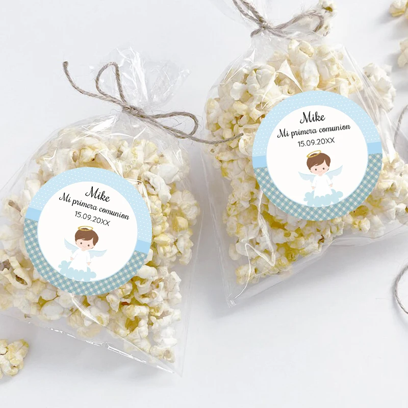 Personalized Baby Baptism Sticker, Custom Stickers for Boys and Girls, My First Communion, 100 PCs, 3-7cm