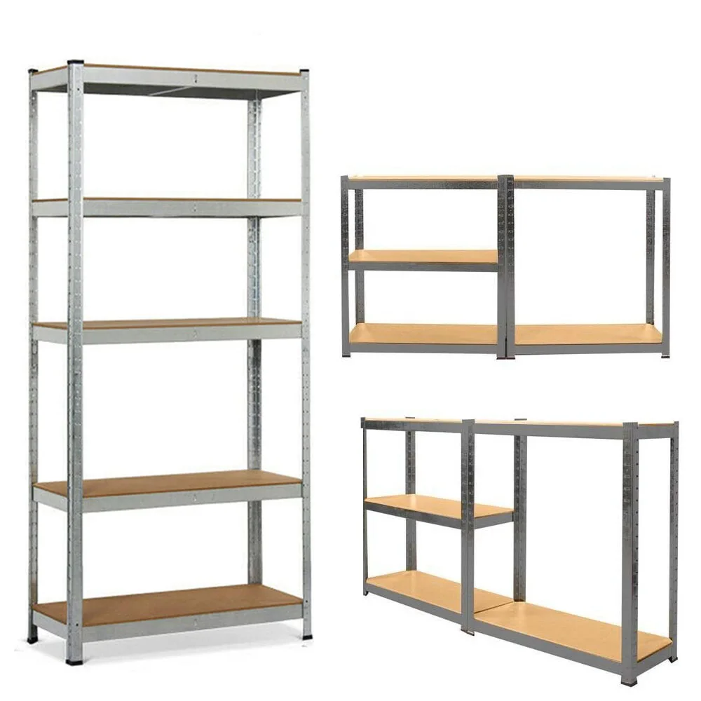 Scaffale per garage in metallo 180x90x40 cm, scaffale per scaffali per carichi pesanti a 5 livelli per officina di magazzino, capacità totale 875 kg