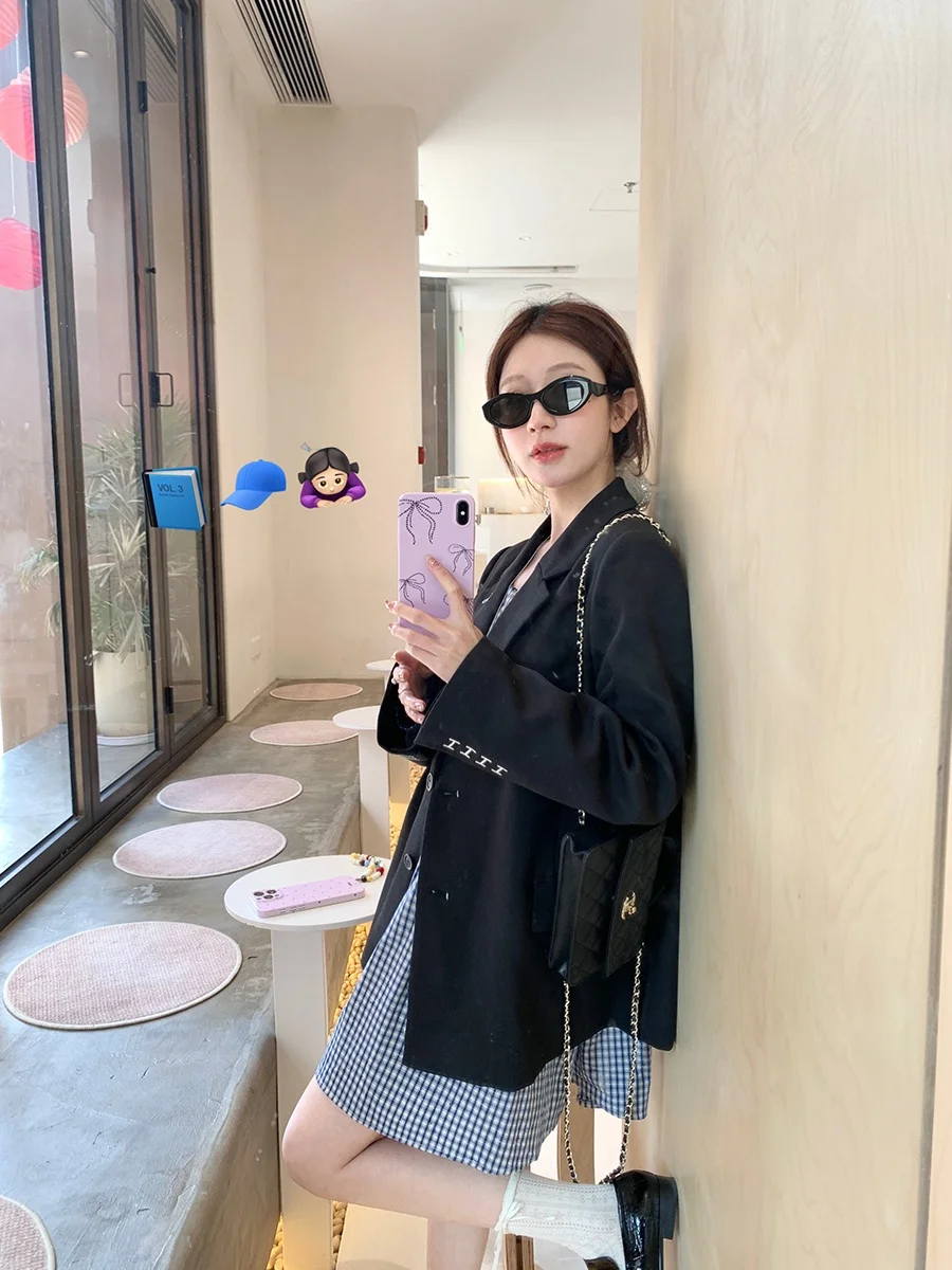 

YANUOYU Women's Casual Embroidered Suit Jaet Commute Sle Long Sve Pure Linen Fabric Regular Length Faionable Outerwear