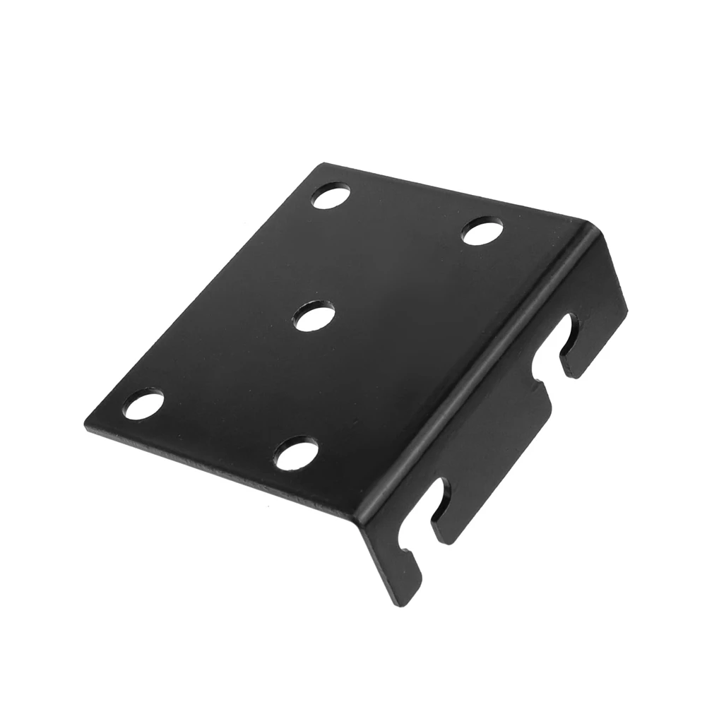 AB42-4 Piece Bed Frame Set Post Double Hook Slot Bracket 3.5Inch X 3Inch Metal Bed Rail Hook Plate Black Bed Accessories