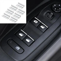 A Little for Peugeot 2008 208 3008 408 508 301 308 for Citroen C4L C-QUATRE C5 Chrome Door Window Lift Button Switch Sequin Trim