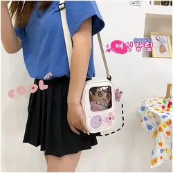 Zipper Bag Y2K Color Itabag Portable Idol Merchandise Storage Cotton Doll Bag Shoulder Bag Wallet PU Transparent Bags Children