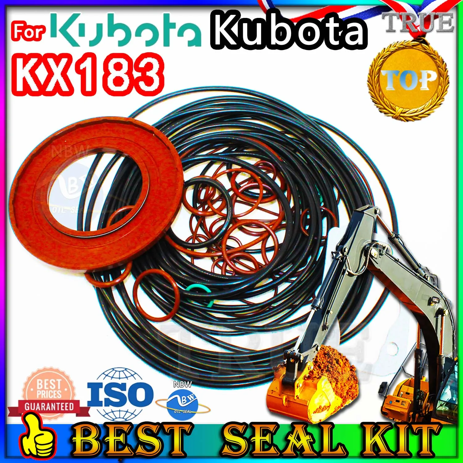 

For Kubota KX183 Oil Seal Repair Kit Boom Arm Bucket Excavator Hydraulic Cylinder Spovel Hammer Construction Tool Set Pack Heavy