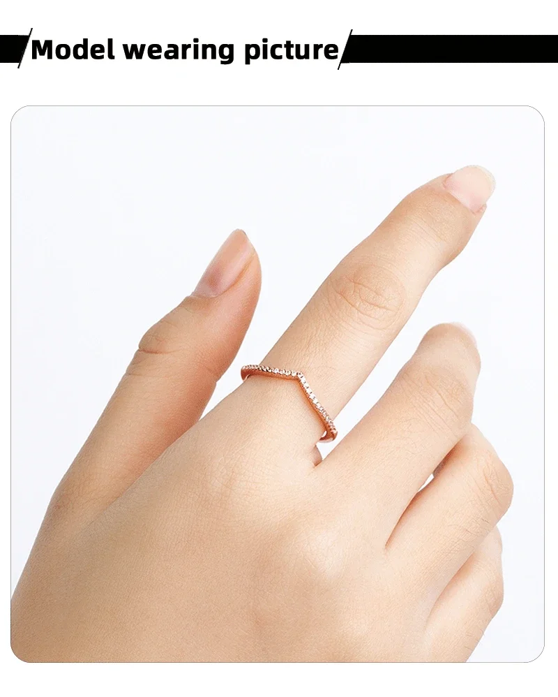 SOMILIA Schlichter Stil 925 Sterling Silber Ehering für Frauen Mini Zirkonia Feiner Schmuck Größe 6/7/8/9/10 Bestseller 4002 – Detail 13
