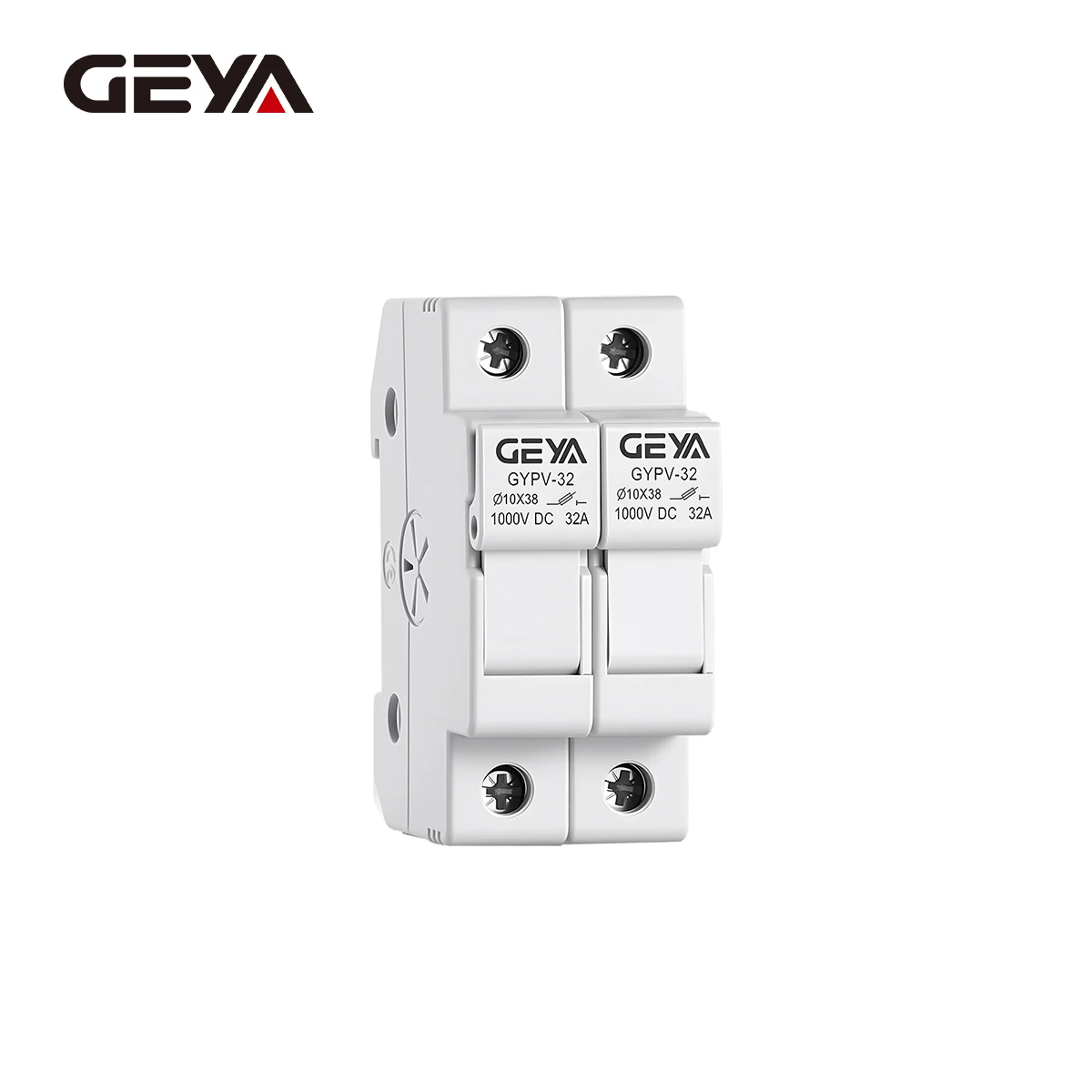 GEYA 1P 2P DC Fuse Holder 10x38mm High-voltage Solar Photovoltaic DC 1000V Base Photovoltaic System Protection Protector GPV