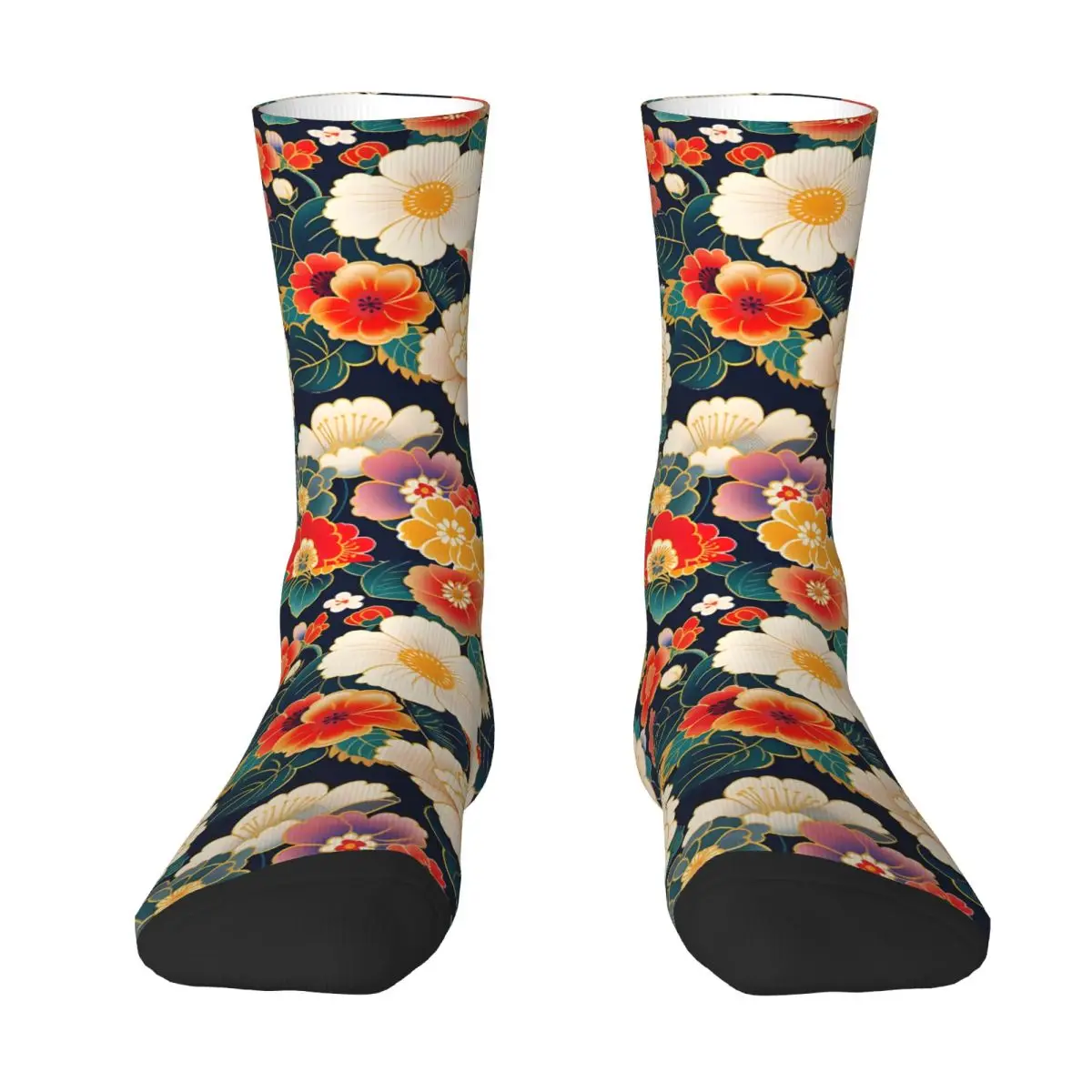 Japanese Kimono Pattern Unisex Winter Socks Cycling Happy Socks Street Style Crazy Sock