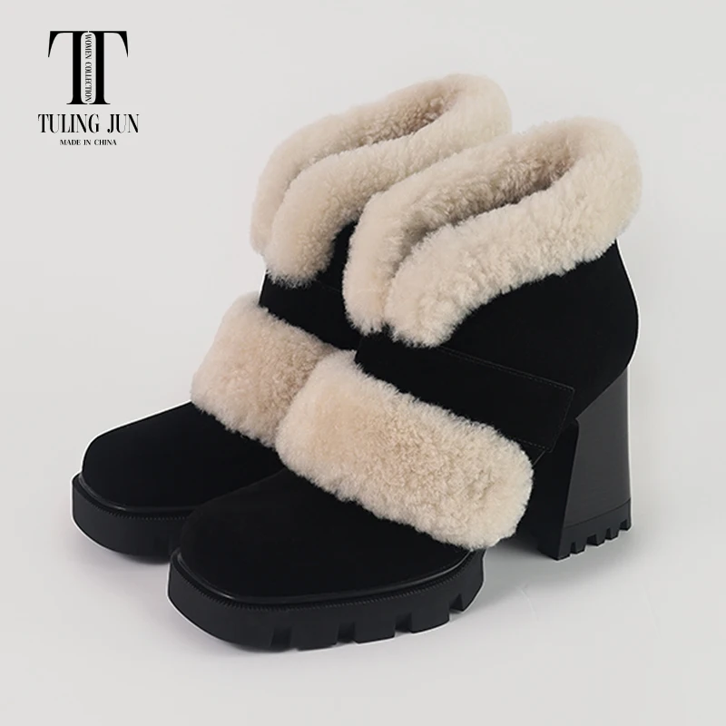 TULING JUN 2024 New Autumn Winter Fluffy Short Women's Boots High Heels Fashion Comfort Simplicity Hot Sales Shoes For Women L