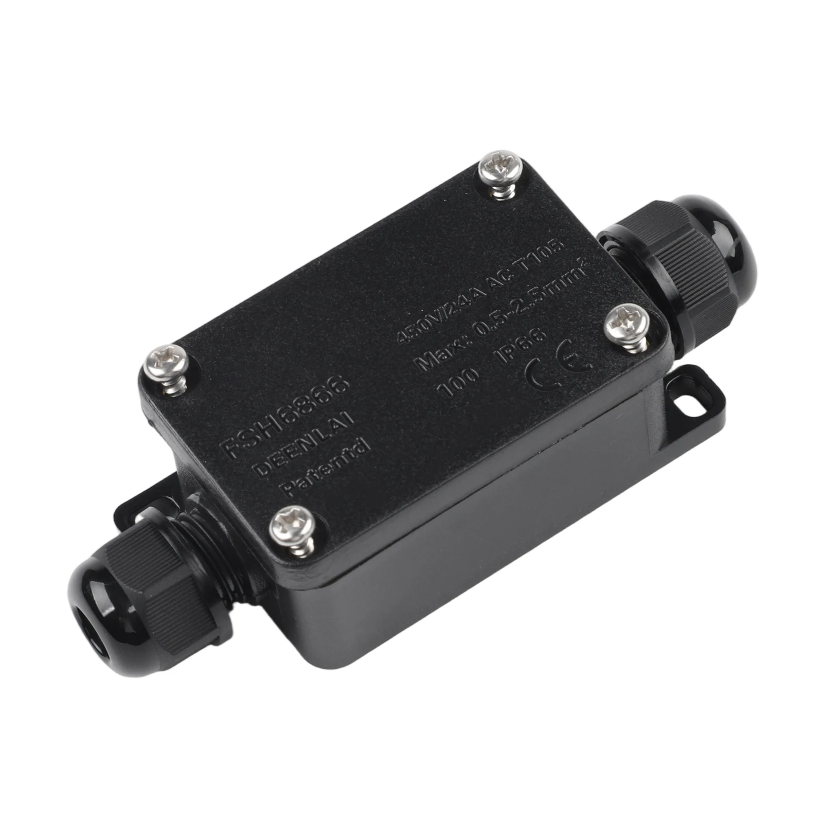 2 Way IP66 Sealed Outdoor Cable Connector Box for Lamp Wiring with Silicone Ring Seal and 240V 450V Compatibility