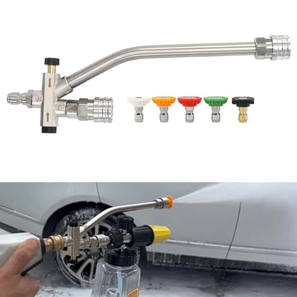 

Car Pressure Washer Dual Head 5 Nozzles Sprayer Pressure Washer Spray Nozzles 1/4 Inch Quick Connect Snow Foam Pressure Washer