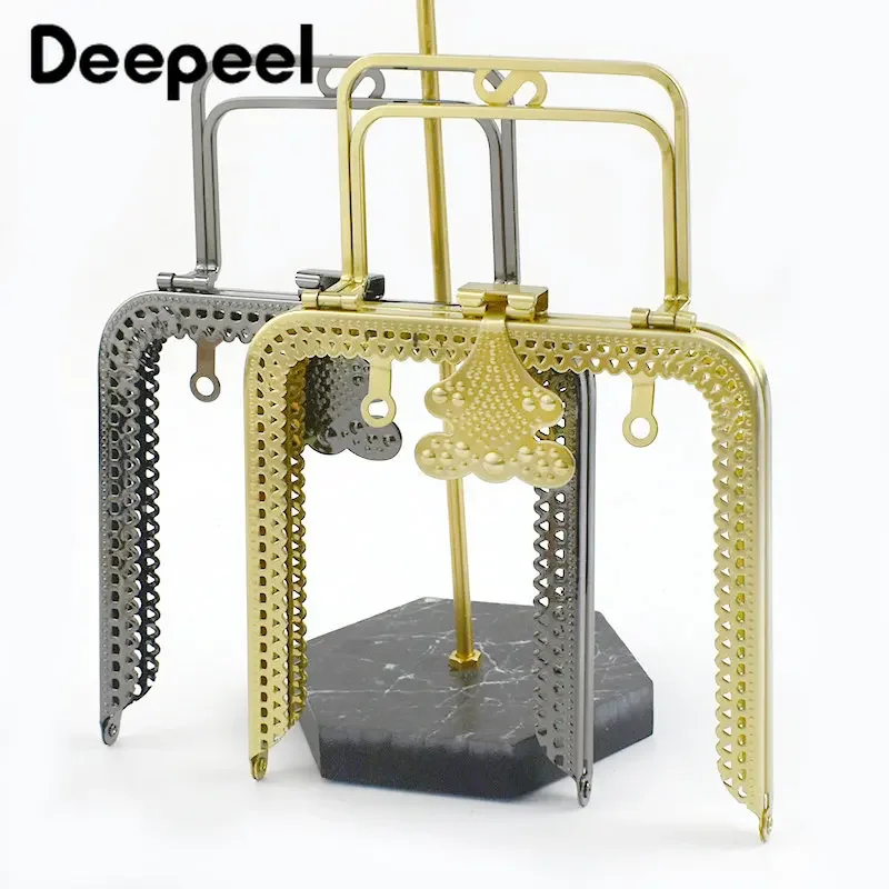 1Pc Deepeel 12*13cm Metal Bags Handle Bag Sewing Brackets Purse Frame Handles Handbag  Kiss Clasps Wallet Hardware Accessories