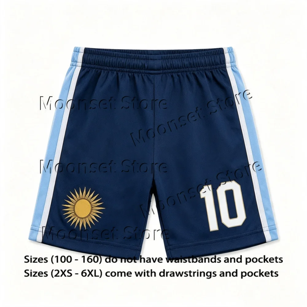 Unisex Kinder Argentinien Blau-weiß gestreift 10 # Fußball-Set Trikot-Set Atmungsaktives Sport-Oberteil Shorts Jugend-Fußball-Trainingsoutfit – Detail 8