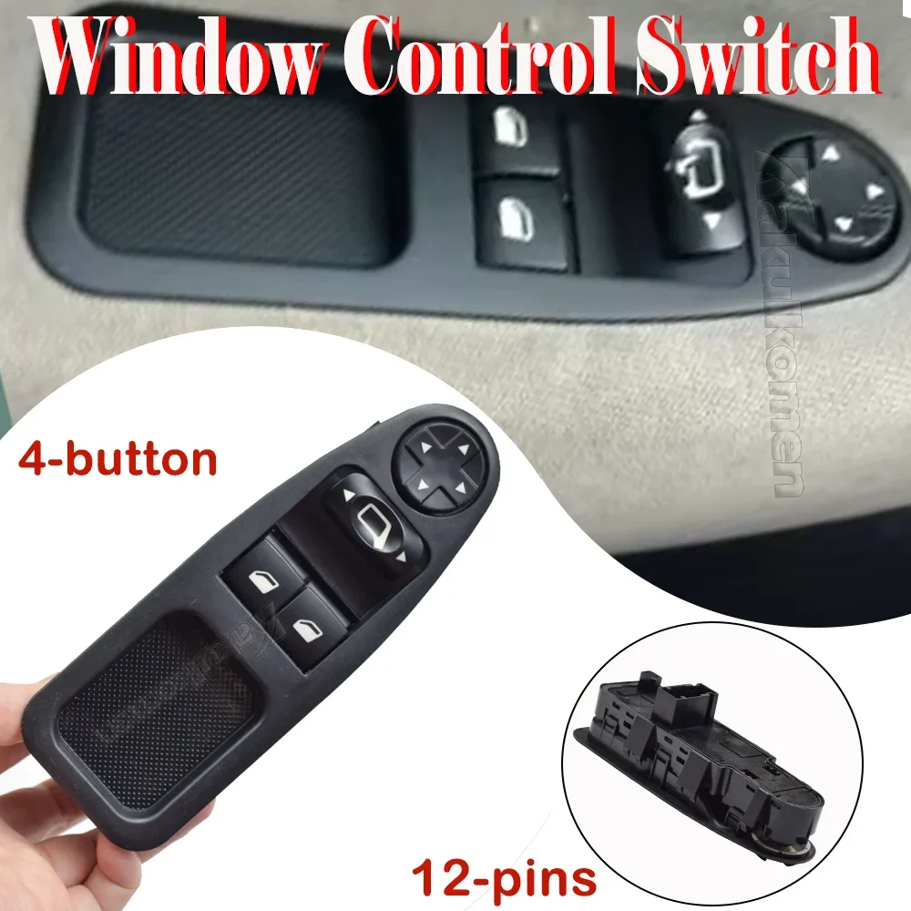 

6554.ZJ 6554ZJ Car Electric Window Control Switch Button For Fiat Scudo For Citroen Dispatch Jumpy For Peugeot Expert 2007-2016