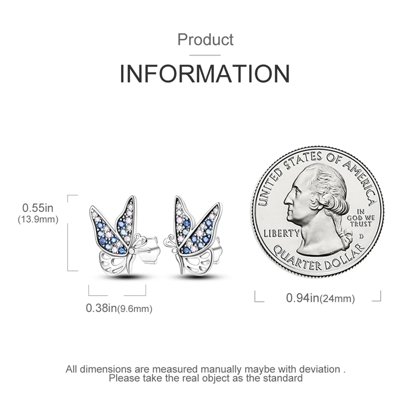 Hot 925 Sterling Silver Star Moon Blue Series Stud Earrings Zircon For Women Exquisite Daily Wear Jewelry Accessories Party Gift