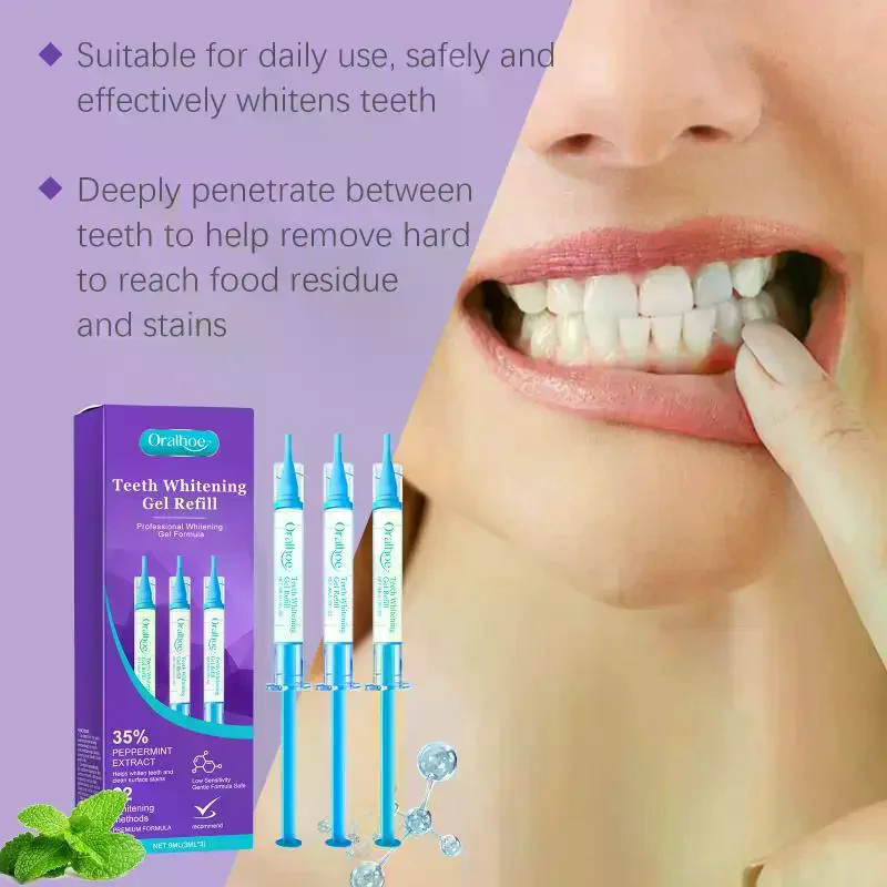 3Pcs Teeth Cleaning Gel - Gently Daily Removes Stains, Enhances Tooth Brightness, Provides Oral Care & Prevents Plaque Build-Up