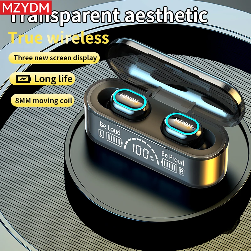 TWS Wireless Earphon Bluetooth Headset with Charge Box Noise Cancelling Mic In Ear Earbuds LED Display Headphones Sport Earphone