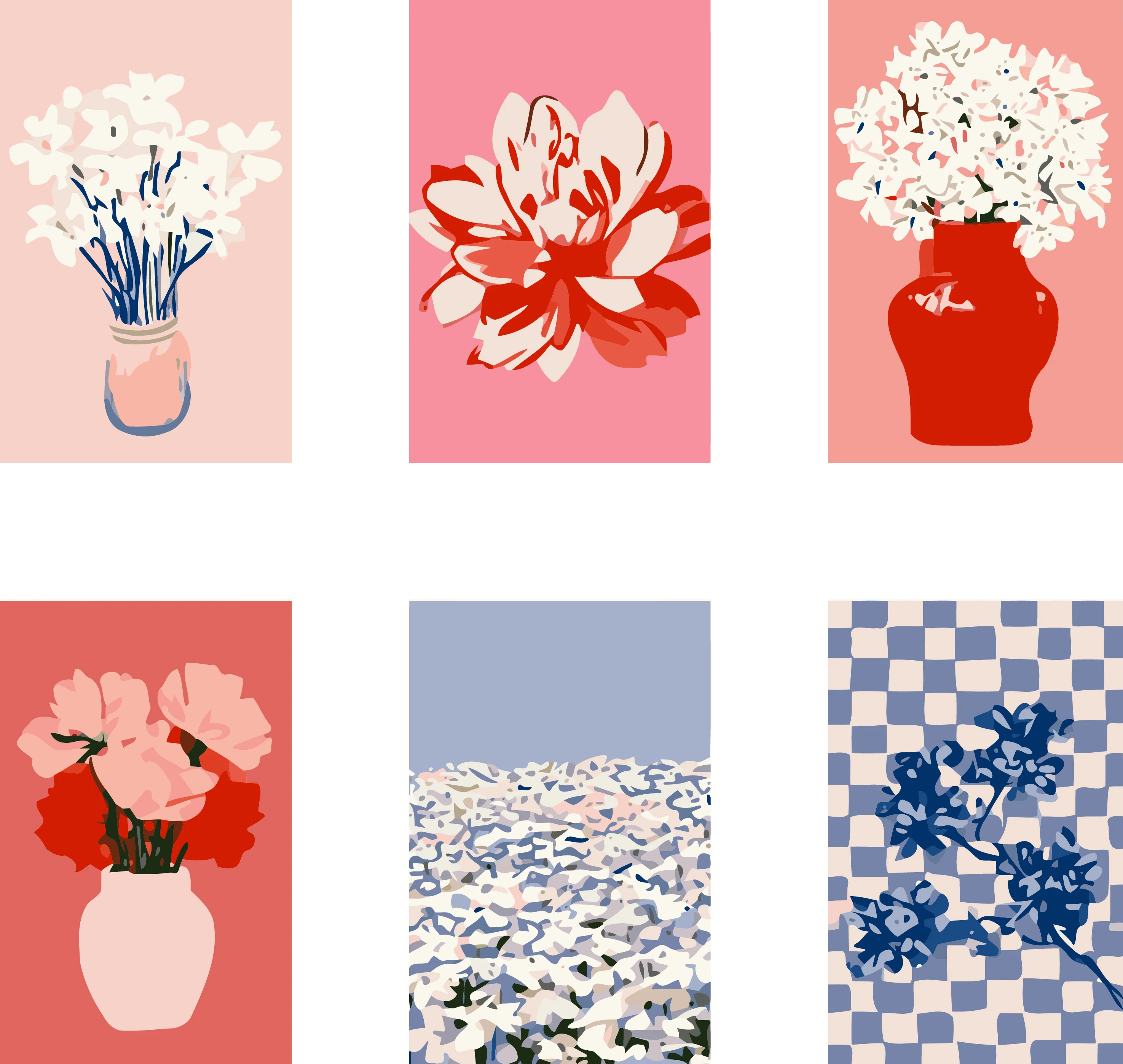 6 Stücke von DIY-Malbildern mit Blumenmotiven und blühenden Blumen für einen eleganten Geschmack, geeignet zur Wanddekoration im Haus. – Detail 2