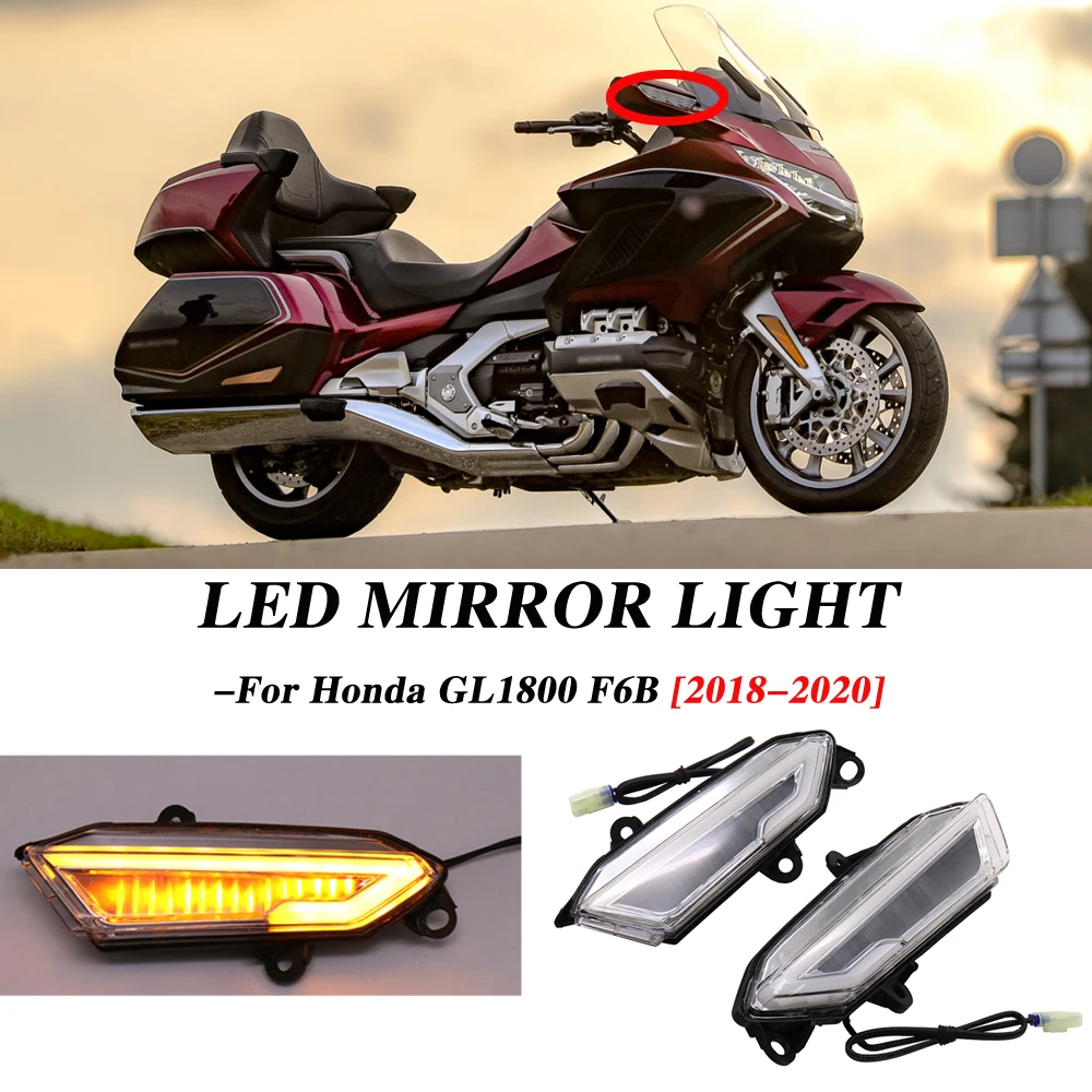 NEW Clear Motorcycle LED Front Side Turn Signal Light Flashing for Honda Goldwing GL1800 F6B 2018-2021  Please make sure your mo