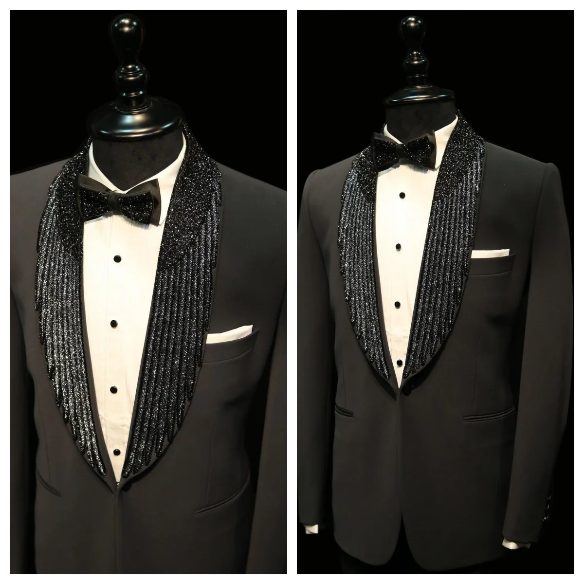 

Modern Personalized Fit Wedding Suits for Man 2Pcs Blazer Pants Shawl Lapel One Button Beaded Appliques Modern Formal Customized