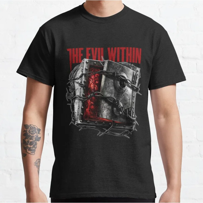 

THE EVIL WITHIN - Safe Horro video game T Shirt for men 100% cotton printed clothing large size Adult tops S-6XL