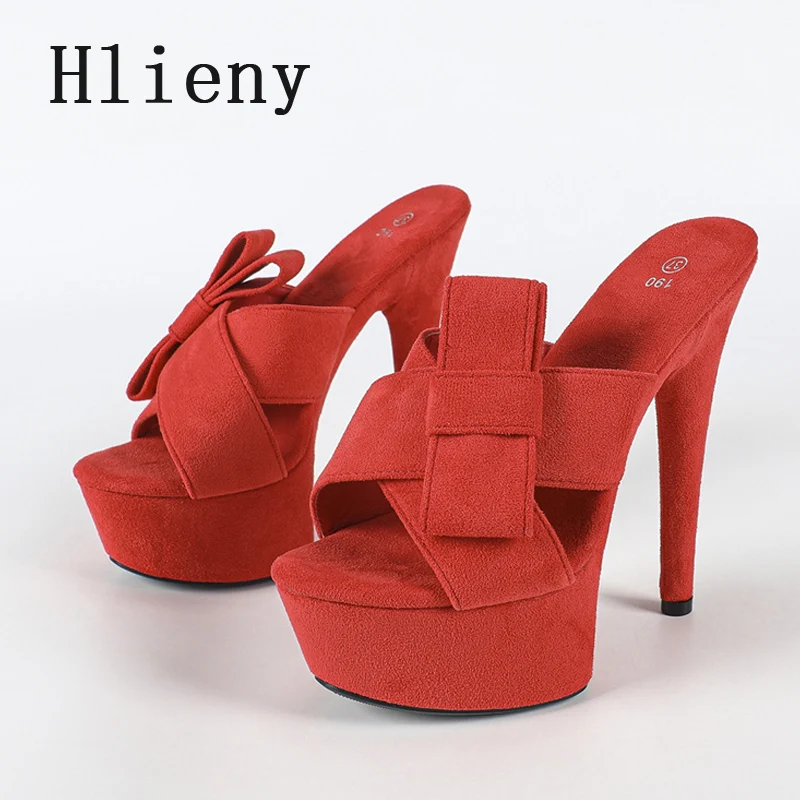 شباشب نسائية صيفية عصرية بعقدة على شكل فراشة من Hlieny أحذية نسائية مفتوحة من الأمام بكعب عالي رفيع أحذية للحفلات Zapatos De Mujer #6