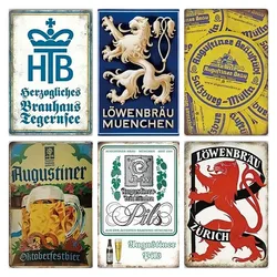 Vintage Germany Beer Brand Plaque Metal Tin Sign Decoration for Pub Man Cave Kitchen Club Bar Home Decor
