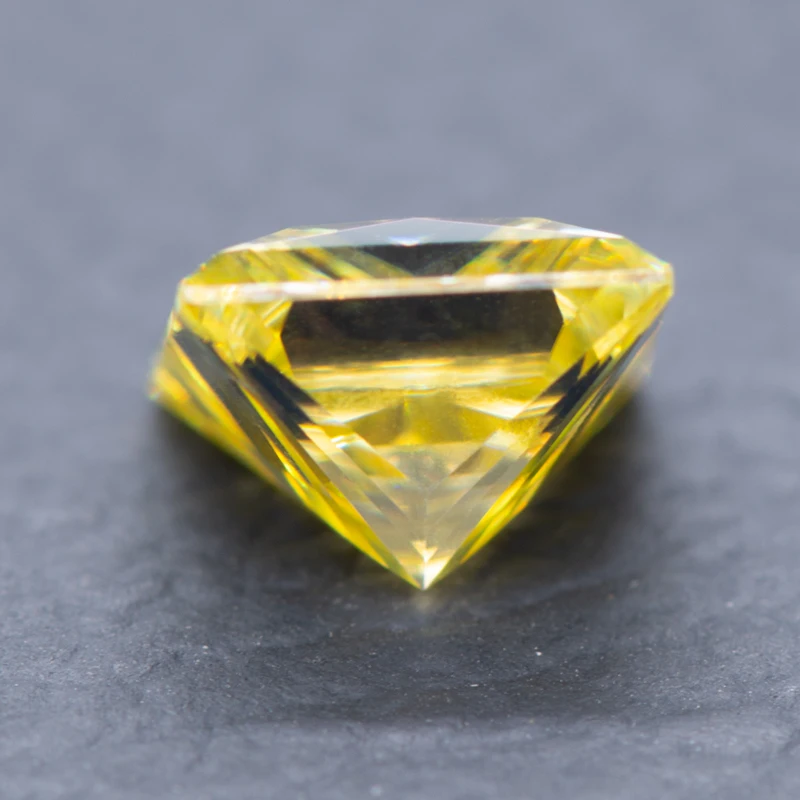 Moissanite Stone Lemon Yellow Color Princess Cut VVS1 with GRA Certificate for Gemstone Charms Beads Top Jewelry Making Material