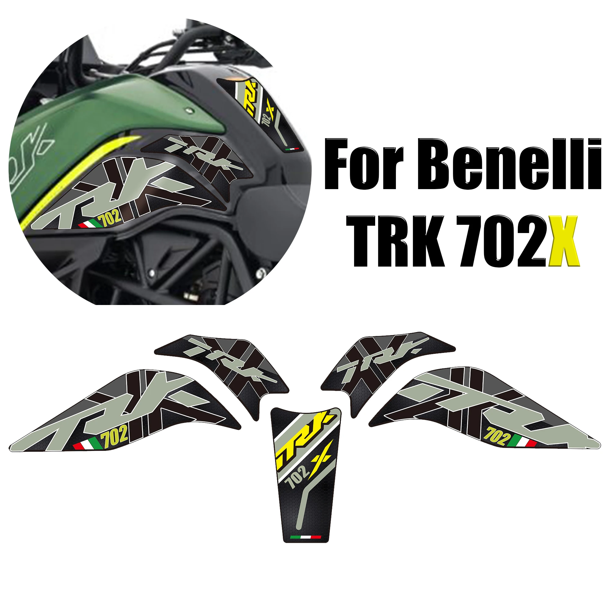 

For Benelli TRK 702 X Adventure 2023 2024 Motorcycle Tank Sticker Pad Non-slip Side Fuel Rubber Waterproof Stickers Decal