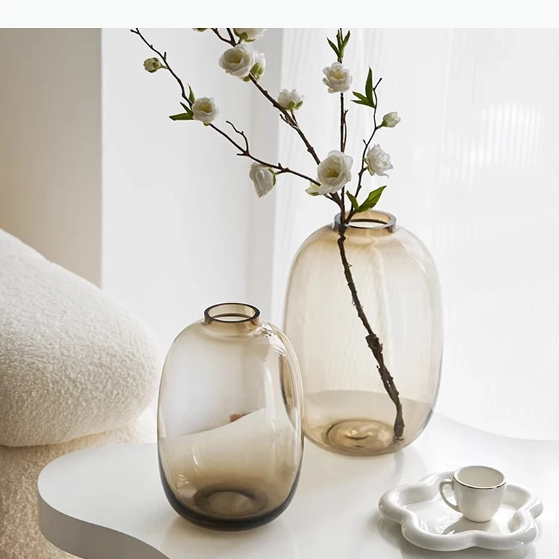Transparent Vase Glass Flower Ware Dining Table Flower Arrangement Vase Hydroponic Vase Living Room Aesthetic Decor