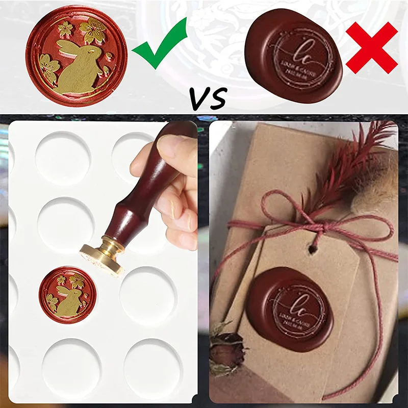 Wax Seal Stamp Silicone Pad 24 Cavity Handmade Wax Seal Seal Mold Silicone Mold Sealing Wax Aid DIY Cake Decorating Tool