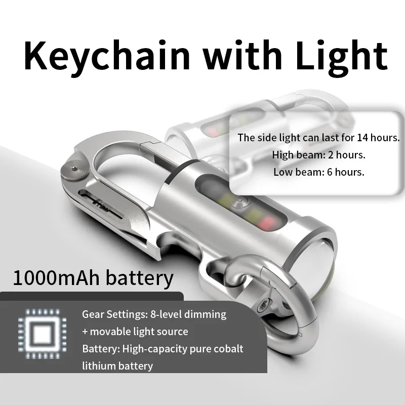 1200LM Super Bright Pro Keychain Flashlight, IPX7 Waterproof Rechargeable Mini LED Torch with Emergency Power Bank for Camping - view 2