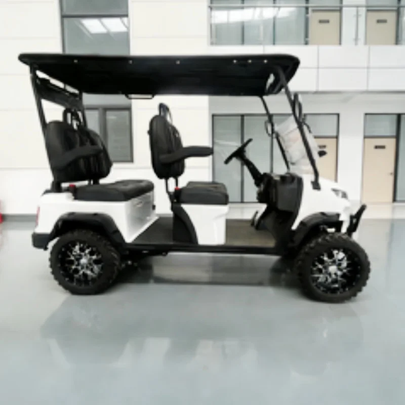 New Solar Panel Off-Road Vehicle 60V Lithium Battery Beach Electric Golf Cart Black High-End Seats With Armrests Gear Adjustment