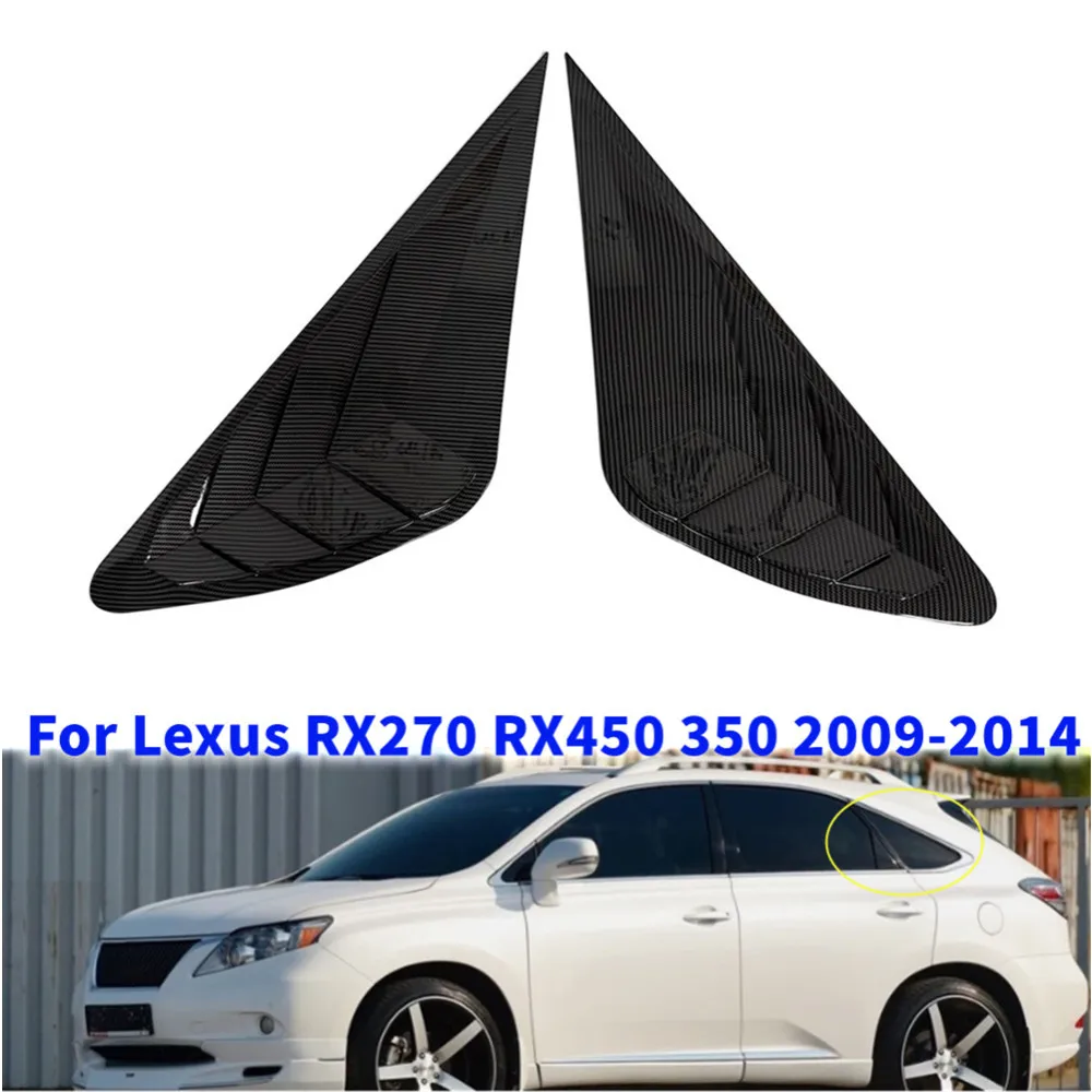 2PCS For Lexus RX270 RX450 350 2009-2014 Car Rear Window Quarter Louver Cover Side Vent Shutter Trim Scoop ABS Accessorie