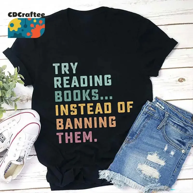 Try Reading Books Instead Of Teacher T Shirt Book Lover Kindergarten For