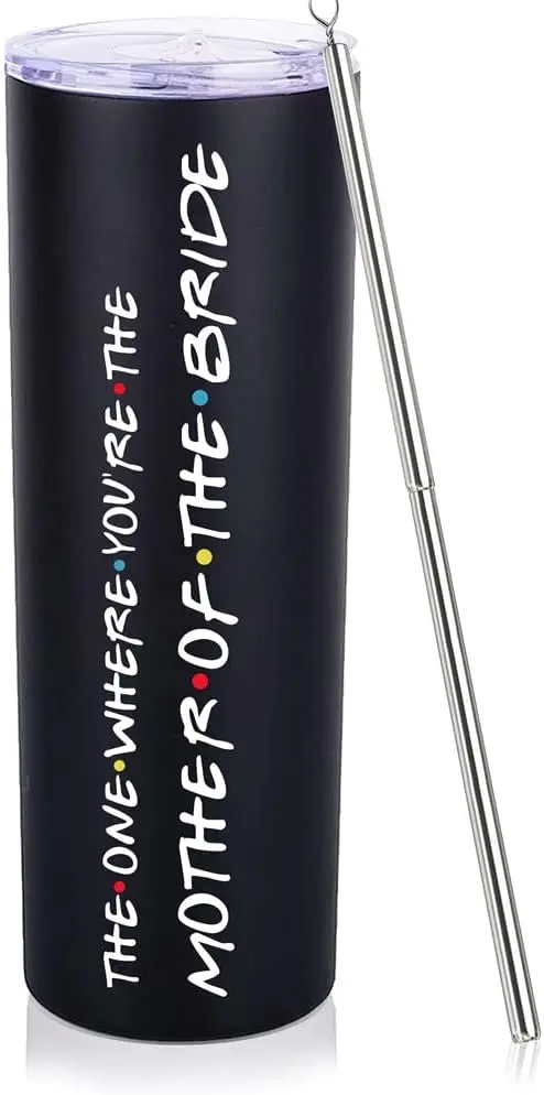 

Чашка для матери невесты, свадебный душ, стакан для матери невесты, 20 унций, черный узкий стакан, подарки на день свадьбы, помолвка F