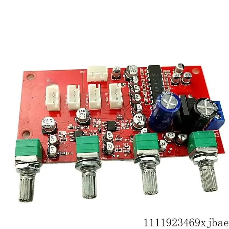 NE5532 Stereo Audio Signal Mixer Mixing Board 4 Way Input 1 Way Mix Output With JRC2150 Sound Processor BBE
