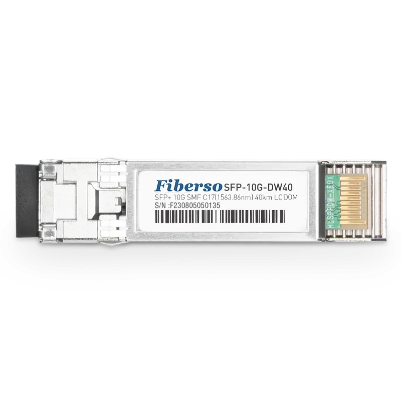 Fiberso SFP + 10G DWDM modul ITU-GRD 40km SM Fiber Optical Transceiver untuk transmisi saklar jaringan