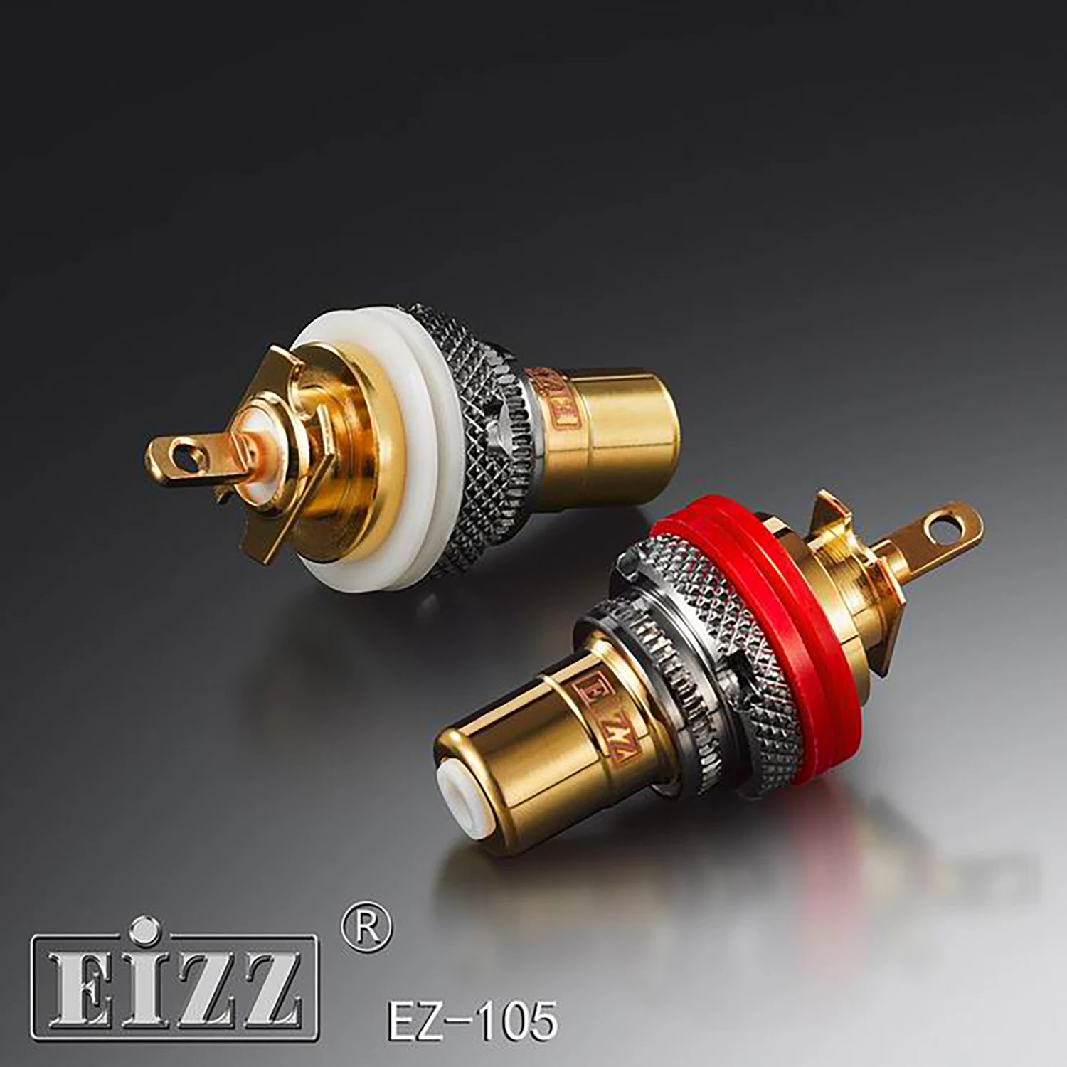 EIZZ-conector de Terminal de Audio chapado en oro, conector hembra para soldar con cabeza de loto RCA, montaje en Panel, telurio, cobre, EZ-105