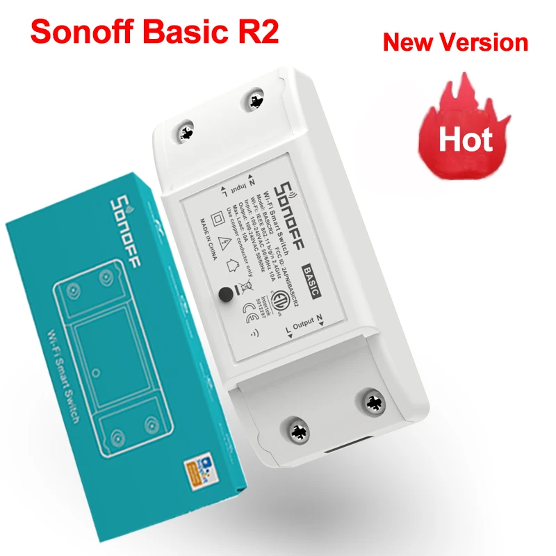 Sonoff Basic r2 WiFi Wireless Smart Switch Smart Home Automation DIY Module Remote Control Via eWelink APP Alexa Google Home