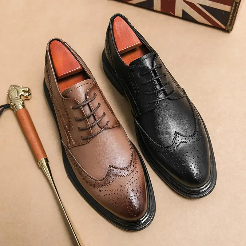 

Мужские деловые туфли, натуральная кожа, платформа, роскошные лоферы, для офиса, свадьбы, одна педаль