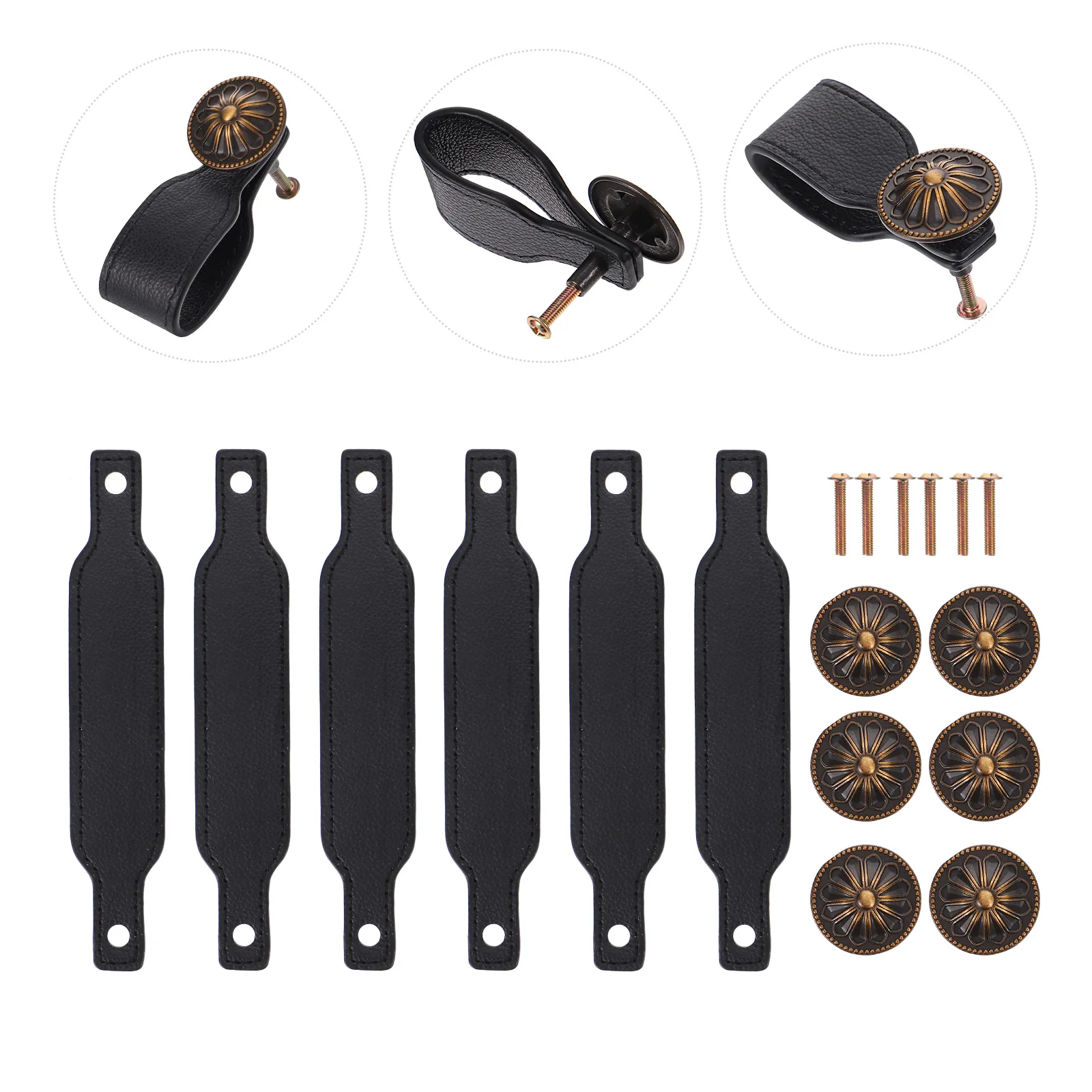 

6 Pcs Handle Wooden Handles Drawer Pull Door Wrist Dresser Pulls Knobs Cabinet Wardrobe