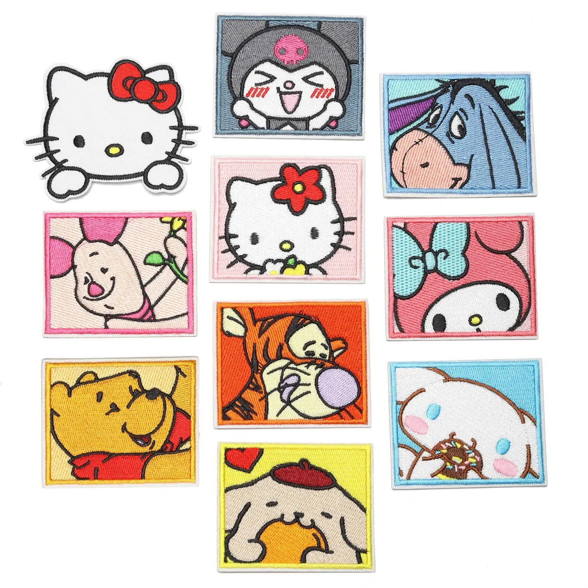 Anime Sanrio Hello Kitty Cute Melody Cloth Patch Embroidery Patchs Hot Ironing Clothing Patch Bag DIY Decorative Patch Decor Toy