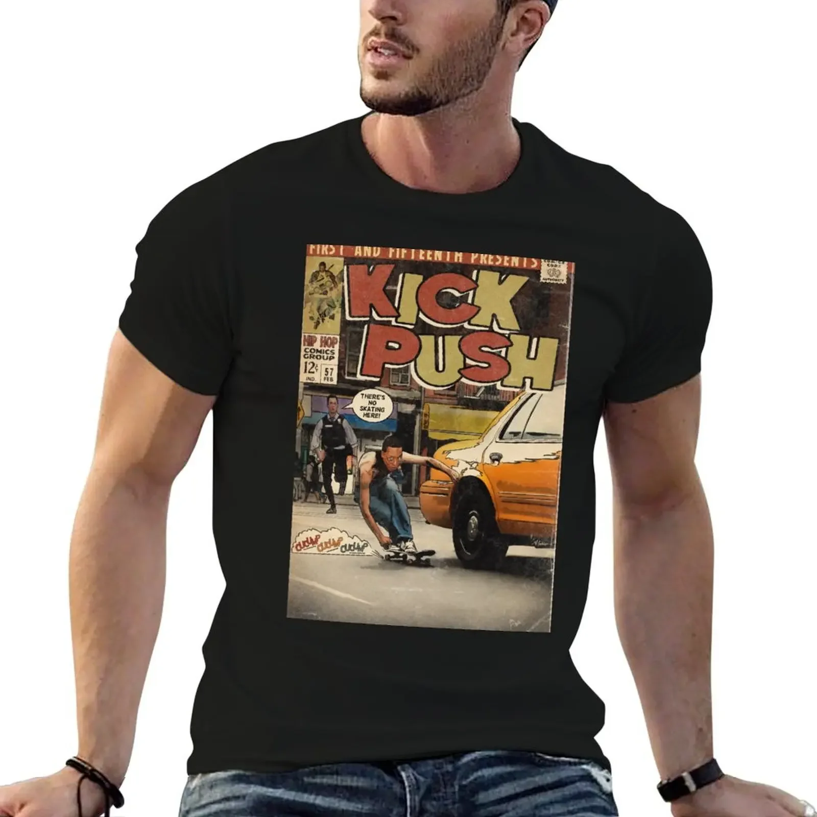 

Lupe Fiasco - Kick Push Comic Book Parody T-Shirt for a boy vintage mens clothing