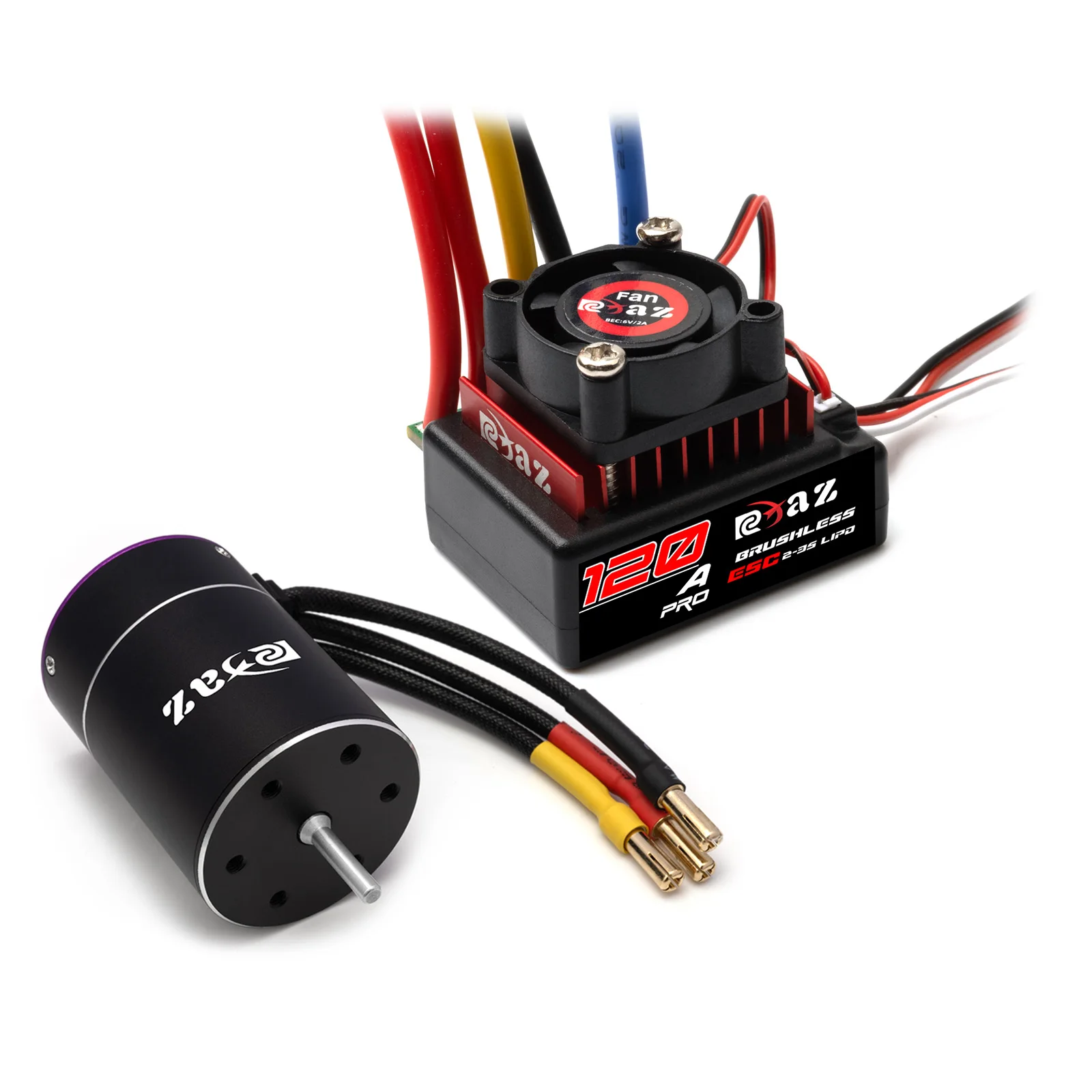 120A Brushless ESC 3650 Motor Combo 2-3S For 1/10 RC Offroad Truck Buggy Crawler Racing Upgrade Parts