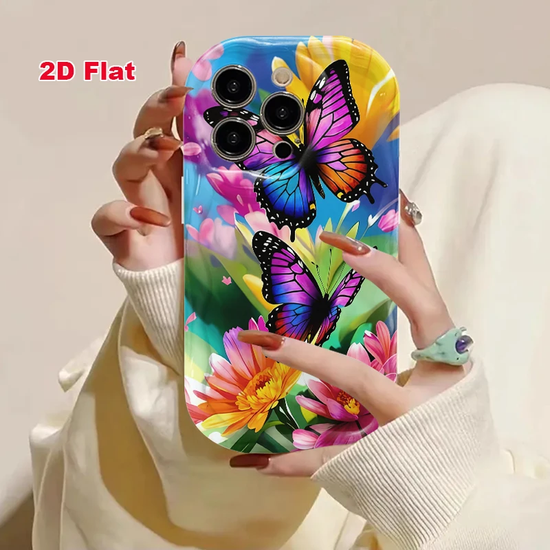 2D Flat Soft Silicone Phone Case For iPhone 17 Pro Max 16 18 Pro 13 11 15 14 Plus 12 17 16E 17Promax Shockproof Transparent Funda Cover
