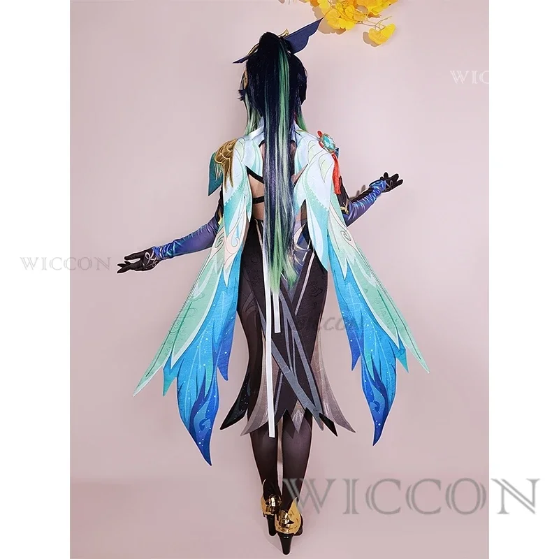 Game Genshin Impact Liyue Xianyun Cosplay Cloud Retainer Costume Dress Wig Chinese Style Costume For Women Halloween Party Suit